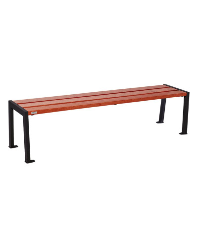 Buy PROCITY SITZBANK OHNE RÜCKENLEHNE SILAOS - HOLZ & STAHL: Seat made of Oakwood (Mahogany), Frame made of Steel (Deep Black) - Online Shop Delivery.