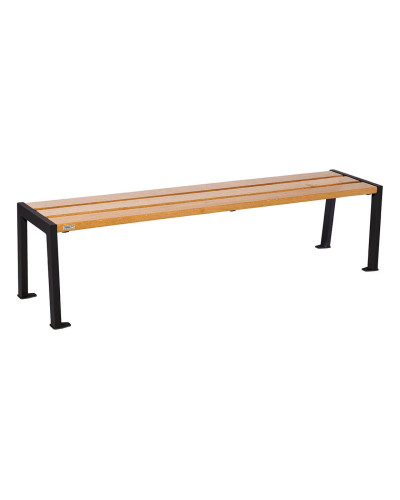 Buy PROCITY SITZBANK OHNE RÜCKENLEHNE SILAOS - HOLZ & STAHL: Seat surface made of oak wood (light oak), frame made of steel (jet black) - Shop Online