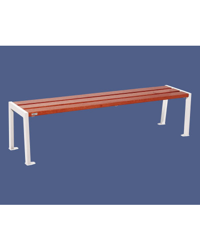 Buy PROCITY SITZBANK WITHOUT BACKREST SILAOS - WOOD & STEEL: Seat made of oak wood (mahogany), Frame made of steel (pure white) - Shop Online with Delivery