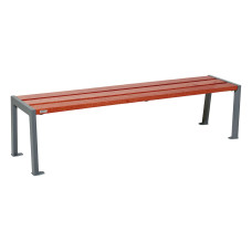 PROCITY Wooden & Steel Bench without Backrest SILAOS: Oak (Mahogany) Seat, Steel Frame (Procity Grey)