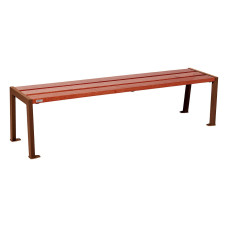 PROCITY Bench Without Backrest SILAOS - WOOD & STEEL: Oak (Mahogany) Seat, Steel Frame (Corten Effect Rust).
