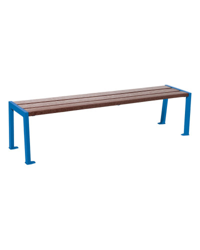 Buy PROCITY Bench Without Backrest SILAOS - STEEL & RECYCLED PLASTIC: Seat made of recycled plastic (gentian blue), Frame made of steel (gentian blue) - Shop Online with Delivery