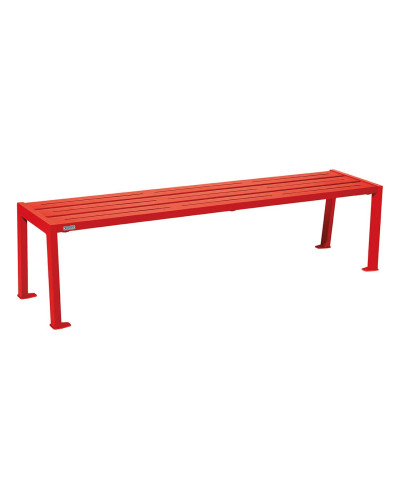 Buy PROCITY SITZBANK WITHOUT BACKREST SILAOS - SINGLE OR DUAL-COLORED: Seat surface made of galvanized steel (traffic red), frame made of steel (traffic red) - Online Shop Purchase.