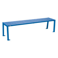 PROCITY Bench without backrest SILAOS - SINGLE OR TWO-COLOR: Seat made of galvanized steel (gentian blue), frame made of steel (gentian blue).
