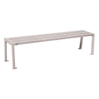 PROCITY Bench Without Backrest SILAOS - ONE OR TWO-TONED: Seat made of galvanized steel (silk grey), frame made of steel (silk grey).