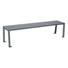 PROCITY Bench without backrest SILAOS - ONE OR TWO COLORS: Seat made of galvanized steel (Procity grey), Frame made of steel (Procity grey).