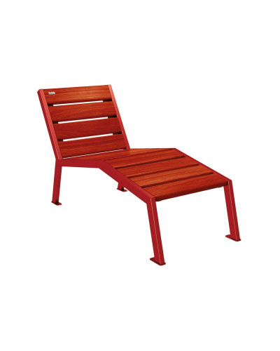 Buy PROCITY SILAOS chair with armrest - wood & steel: seat made of oak (light oak), frame made of steel (traffic red) - Purchase at the online store - Delivery