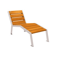 PROCITY Lounge Chair SILAOS - WITHOUT ARMREST - WOOD & STEEL: Seat made of oak wood (light oak), frame made of steel (Silk Grey).
