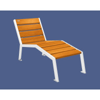 PROCITY LIEGESTUHL SILAOS - OHNE ARMLEHNE - HOLZ & STAHL: Sitzfläche aus Eichenholz (helle Eiche), Gestel aus Stahl (Reinweiß)