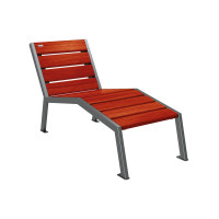 PROCITY Silaos Lounge Chair - without armrest - wood & steel: Seat made of oak wood (mahogany), frame made of steel (Procity Gray).