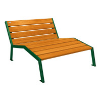 PROCITY SILOS CHAIR - WITHOUT ARMREST - WOOD & STEEL: seat made of oak wood (light oak), frame made of steel (moss green).
