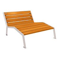 PROCITY Lounge Chair SILAOS - WITHOUT ARMREST - WOOD & STEEL: Seat made of oak wood (light oak), frame made of steel (Silk Grey).