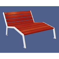 PROCITY SILAOS LOUNGE CHAIR - WITHOUT ARMREST - WOOD & STEEL: Oak (Mahogany) seat, Steel frame (Pure White)