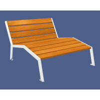 PROCITY LIEGESTUHL SILAOS - WITHOUT ARMREST - WOOD & STEEL: seat made of oak wood (light oak), frame made of steel (pure white).