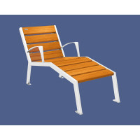 PROCITY Lounge Chair SILAOS - WITH ARMREST - WOOD & STEEL: Seat made of oak wood (light oak), frame made of steel (pure white).