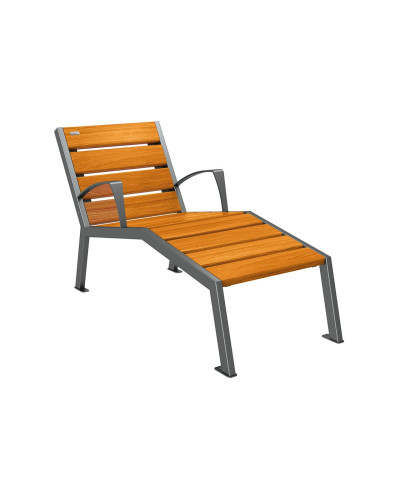 Kaufen Sie PROCITY LIEGESTUHL SILAOS - MIT ARMLEHNE - HOLZ & STAHL: Sitzfläche aus Eichenholz (helle Eiche), Gestel aus Stahl (Procity Grau) im Online-Shop mit Lieferung.