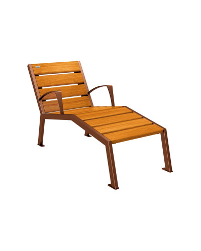 Kaufen Sie PROCITY LIEGESTUHL SILAOS - MIT ARMLEHNE - HOLZ & STAHL: Sitzfläche aus Eichenholz (helle Eiche), Gestel aus Stahl (Rost Corten-Effekt) online. Lieferung möglich.
