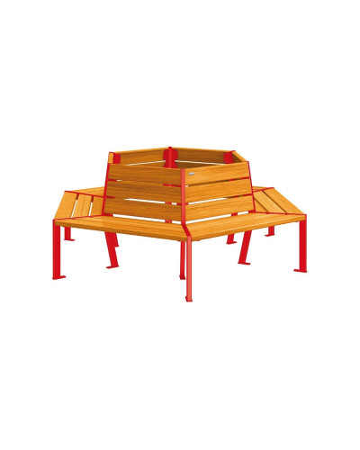 Buy PROCITY Round Bench SILAOS - STEEL AND WOOD: Seat made of oak wood (light oak), frame made of steel (chocolate brown) - Online Shop Offer and Delivery