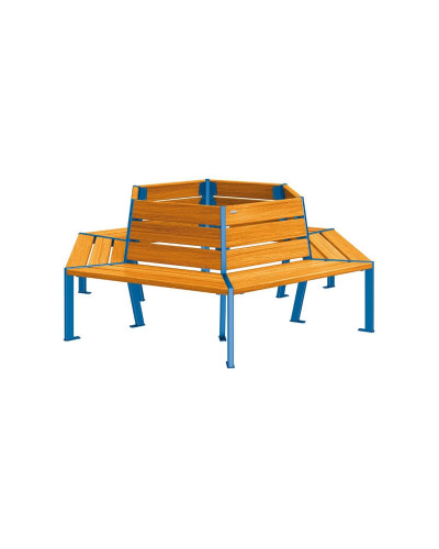 Buy PROCITY Round Bench SILAOS - STEEL AND WOOD: Seat made of oak wood (light oak), frame made of steel (chocolate brown) - Online Shop Offer and Delivery