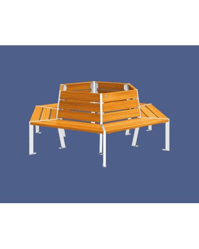 Buy PROCITY Round Bench SILAOS - STEEL AND WOOD: Seat made of oak wood (light oak), frame made of steel (chocolate brown) - Online Shop Offer and Delivery