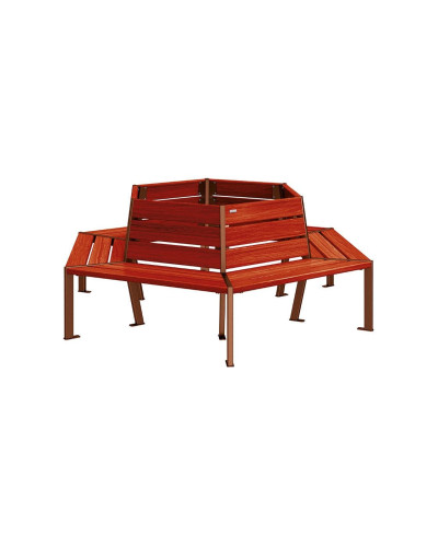 Buy PROCITY Round Bench SILAOS - STEEL AND WOOD: Seat made of oak wood (light oak), frame made of steel (chocolate brown) - Online Shop Offer and Delivery