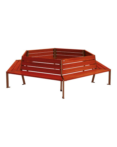 Buy PROCITY BAUM-RUNDBANK SILAOS - STEEL AND WOOD: Seat made of oak wood (mahogany), frame made of steel (rust Corten effect) - Shop Online Delivery.