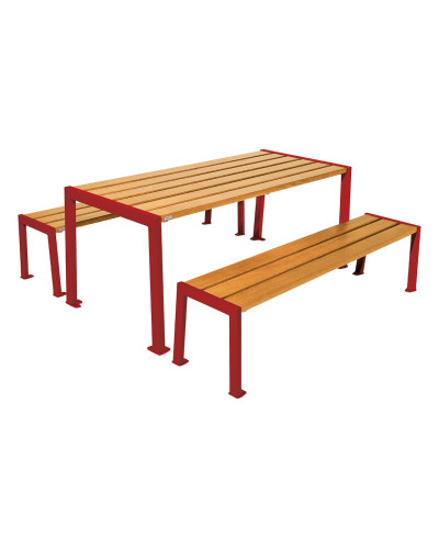 Kaufen Sie PROCITY SITZGRUPPESILAOS - STAHL & HOLZ - (TISCH): Sitzfläche aus Eichenholz (helle Eiche), Gestell aus verzinktem Stahl (purpurrot) im Online-Shop mit schneller Lieferung.