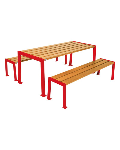 Kaufen Sie PROCITY SITZGRUPPESILAOS - STAHL & HOLZ - (TISCH): Sitzfläche aus Eichenholz (helle Eiche), Gestell aus verzinktem Stahl (Verkehrsrot) im Online-Shop mit Lieferung.
