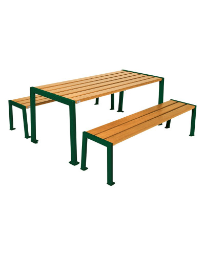 Kaufen Sie PROCITY SITZGRUPPE SILAOS - STAHL & HOLZ - (1 Tisch & 2 Sitzflächen): Sitzfläche aus Eichenholz (helle Eiche), Gestell aus verzinktem Stahl (Moosgrün) im Online-Shop mit Lieferung.