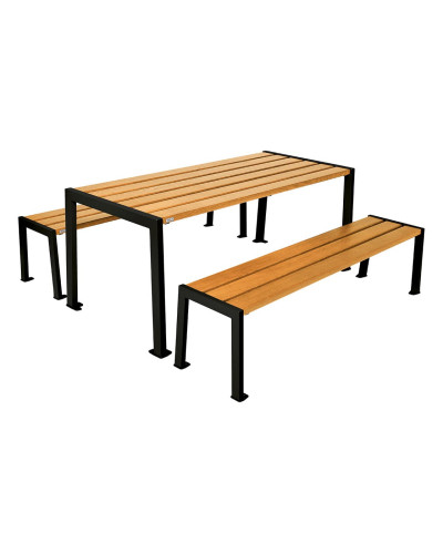 Kaufen Sie PROCITY SITZGRUPPESILAOS - STAHL & HOLZ - (TISCH): Sitzfläche aus Eichenholz (helle Eiche), Gestel aus verzinktem Stahl (Tiefschwarz) im Online-Shop mit Lieferung