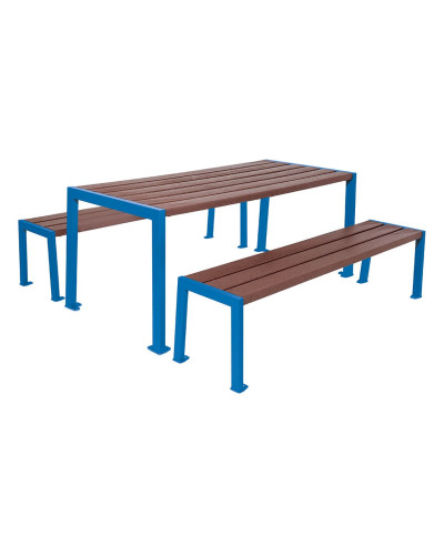 Buy PROCITY SITZGRUPPESILAOS - STEEL AND RECYCLING PLASTIC - (1 TABLE & 2 SEATS): Recycling plastic seat (gentian blue), galvanized steel frame (gentian blue) - Buy Online.