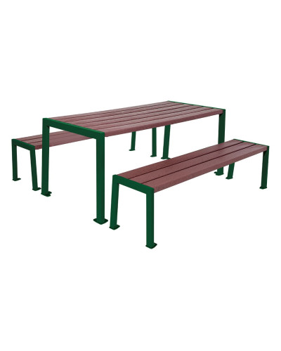 Buy PROCITY SITZGRUPPESILAOS - STAHL UND RECYCLING-KUNSTSOFF - (1 TISCH & 2 SITZFLÄCHEN): Sitzfläche aus Recycling-Kunststoff (Moosgrün), Gestel aus verzinktes Stahl (Moosgrün) - Online Shop Delivery
