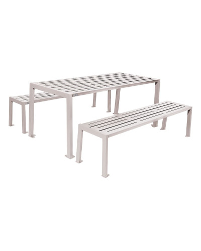 Kaufen Sie die PROCITY SITZGRUPPE SILAOS - (1 TISCH & 2 SITZFLÄCHEN): Sitzfläche aus verzinktem Stahl (Seidengrau), Gestell aus verzinktem Stahl (Seidengrau) im Online-Shop mit Lieferung.