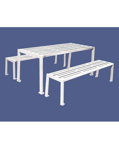 Kaufen Sie PROCITY SITZGRUPPE SILAOS - (1 TISCH & 2 SITZFLÄCHEN): Sitzfläche aus verzinktem Stahl (Reinweiß), Gestell aus verzinktem Stahl (Reinweiß) - Kostenloser Versand im Online-Shop