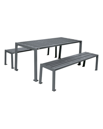 Kaufen Sie PROCITY SITZGRUPPE SILAOS - (1 TISCH & 2 SITZFLÄCHEN): Sitzfläche aus verzinktem Stahl (Procity Grau), Gestell aus verzinktem Stahl (Procity Grau) im Online-Shop mit Lieferung
