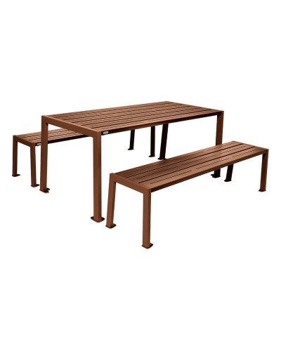 Kaufen Sie PROCITY SITZGRUPPE SILAOS - Tisch: Sitzfläche aus verzinktem Stahl (Bunte), Gestell aus verzinktem Stahl (Rost Corten-Effekt) Online in unserem Shop!