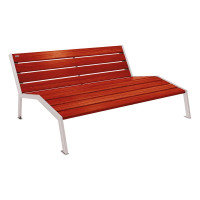 PROCITY LIEGESTUHL SILAOS - WITHOUT ARMREST - WOOD & STEEL: Seat made of oak wood (mahogany), Frame made of steel (silk grey).