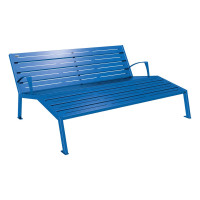 PROCITY LIEGESTUHL SILAOS - MIT ARMLEHNE -: Sitzfläche aus Verzinktes Stahl (Enzianblau), Gestel aus Stahl (Enzianblau)