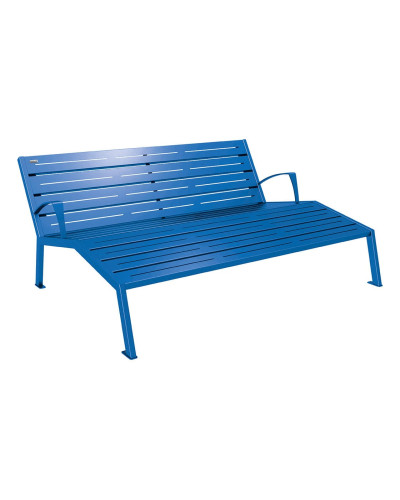 PROCITY LIEGESTUHL SILAOS - MIT ARMLEHNE - Sitzfläche aus Verzinktem Stahl (Enzianblau), Gestell aus Stahl (Enzianblau) - Kaufen Sie im Online-Shop