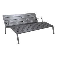 PROCITY LIEGESTUHL SILAOS - MIT ARMLEHNE -: Sitzfläche aus Verzinktes Stahl (Procity Grau), Gestel aus Stahl (Procity Grau)
