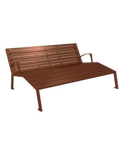 Kaufen Sie PROCITY LIEGESTUHL SILAOS - MIT ARMLEHNE - Sitzfläche aus Verzinktem Stahl (Bunte), Gestell aus Stahl (Rost-Corten-Effekt) im Online-Shop mit Lieferung