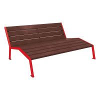 PROCITY LIEGESTUHL SILAOS - OHNE ARMLEHNE - STAHL & RECYCLING-KUNSTSTOFF: Sitzfläche aus Recycling-Kunststoff (Verkehrsrot), Gestel aus Stahl (Verkehrsrot)