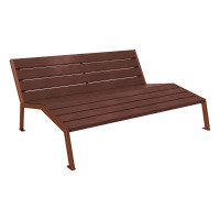 PROCITY LIEGESTUHL SILAOS - OHNE ARMLEHNE - STAHL & RECYCLING-KUNSTSTOFF: Sitzfläche aus Recycling-Kunststoff (Bunte), Gestel aus Stahl (Rost Corten-Effekt)