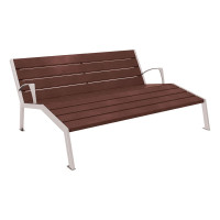 PROcity SILAOS Lounge Chair with Armrest - Steel & Recycled Plastic: Seat made of recycled plastic (Silver Grey), frame made of steel (Silver Grey).