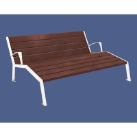 PROCITY LIEGESTUHL SILAOS - WITH ARMREST - STEEL & RECYCLED PLASTIC: Seat made of recycled plastic (pure white), frame made of steel (pure white).