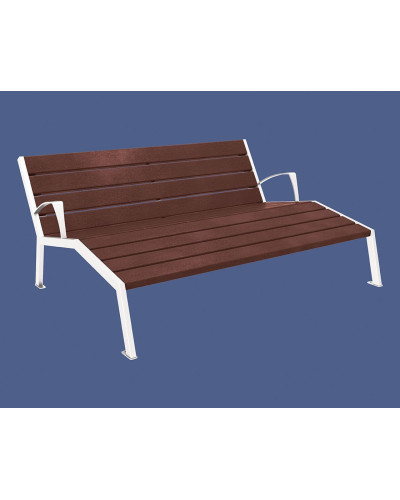 PROKITY LIEGESTUHL SILAOS - MIT ARMLEHNE - STAHL & RECYCLING-KUNSTSTOFF: Sitzfläche aus Recycling-Kunststoff (Reinweiß), Gestell aus Stahl (Reinweiß) - Kaufen Sie im Online-Shop.
