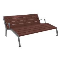 PROCITY LIEGESTUHL SILAOS - MIT ARMLEHNE - STAHL & RECYCLING-KUNSTSTOFF: Sitzfläche aus Recycling-Kunststoff (Procity Grau), Gestel aus Stahl (Procity Grau)