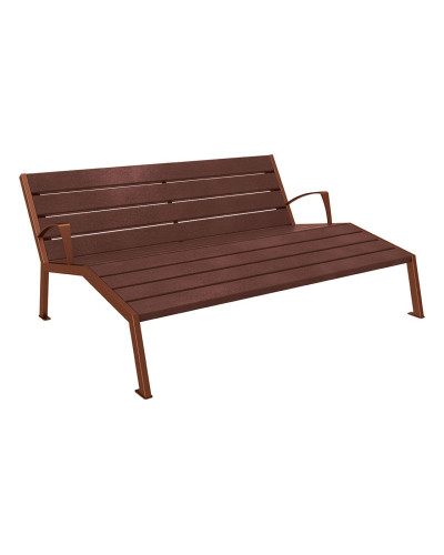 Kaufen Sie PROCITY LIEGESTUHL SILAOS - MIT ARMLEHNE - STAHL & RECYCLING-KUNSTSTOFF: Sitzfläche aus Recycling-Kunststoff (Bunte), Gestell aus Stahl (Rost Corten-Effekt) im Online-Shop mit Lieferung.