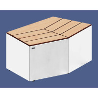 Procity Kairo Bench, Without Backrest, with Compact Laminate Surface: Seat made of compact laminated wood (Pure White), Frame made of steel (Pure White).