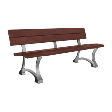 PROCITY SITZBANK MORA - STAHL & RECYCLING-KUNSTSTOFF: Sitzfläche aus Recycling-Kunststoff (Bunte), Gestel aus Stahl ()